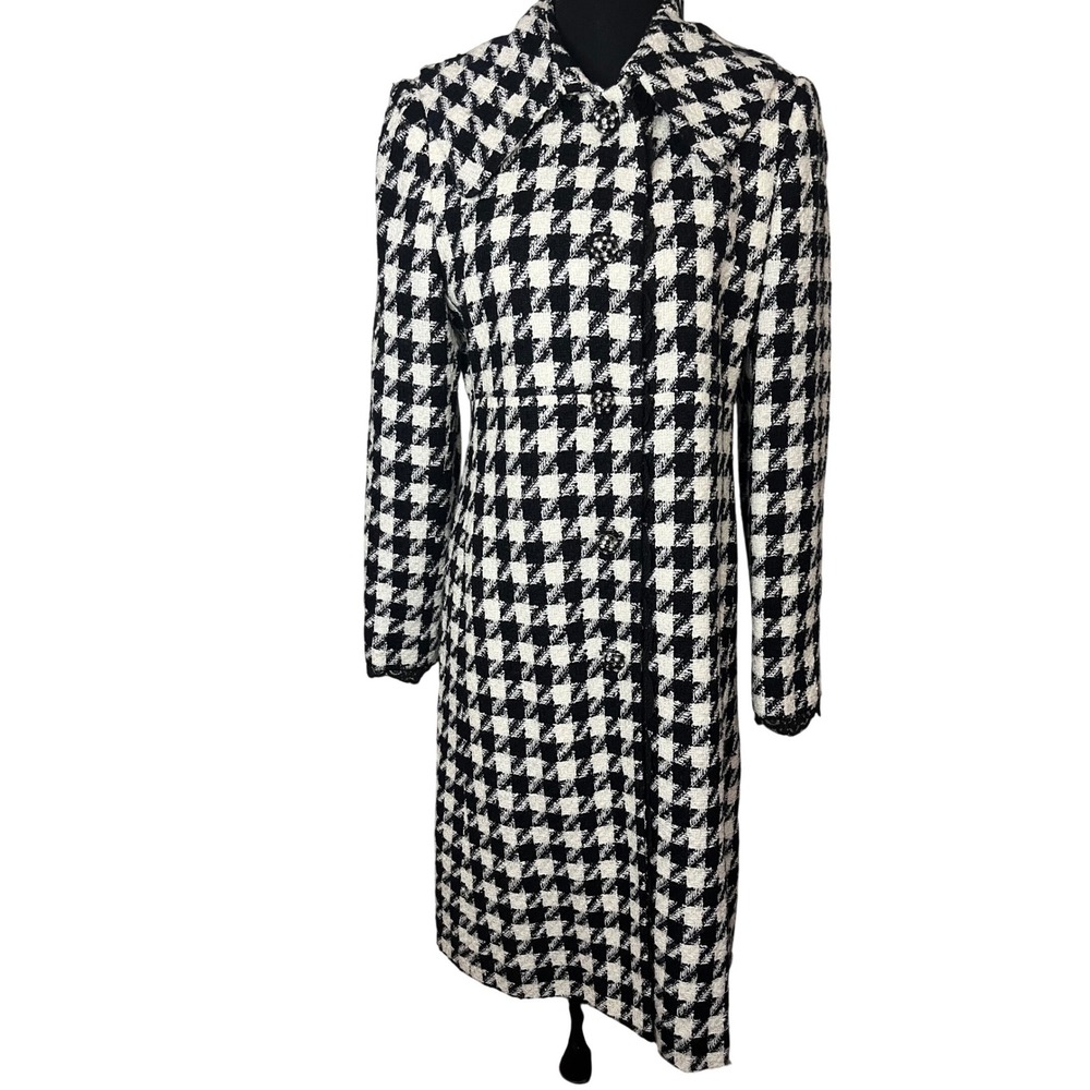 Victor Costa Houndstooth‎ Jacket /Coat Beautiful Buttons Lined Lace sz 6